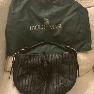 Chic Black Leather Hobo Bag